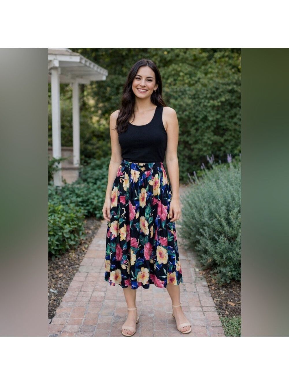 Vintage Union Made Tropical Floral Skirt